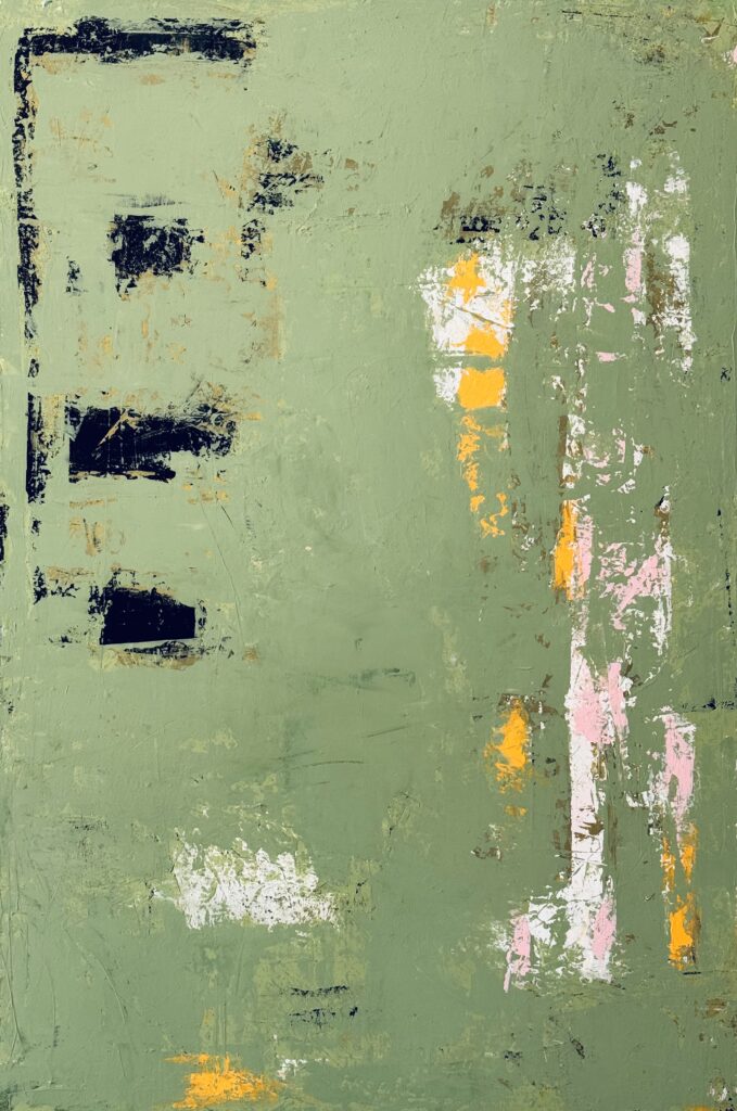 abstract painting, green painting, minimalist painting, Flavia Birsan