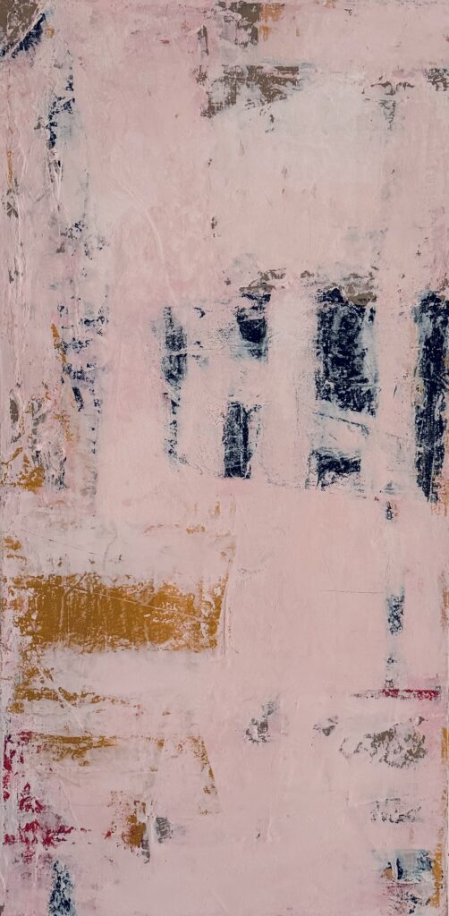 pink abstract, textured painting, pink painting